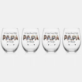 Eenvoudig fotoscript beste papa ooit Spaans Wijnglas Zonder Voet (Achterkant)