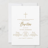 Eenvoudig fotoscript Goud Geslacht Neutraal Doopse Kaart (Voorkant)