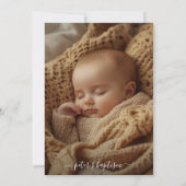 Eenvoudig fotoscript Goud Geslacht Neutraal Doopse Kaart (Achterkant)