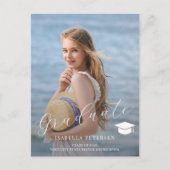 Eenvoudig fotoscript middelbare school afstuderen aankondigingskaart (Voorkant)