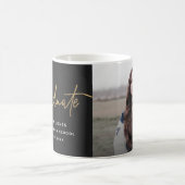 Eenvoudig fotoscript zwart en goud Afstuderen Koffiemok (Center)