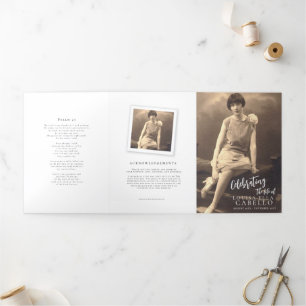 Eenvoudig fotosjabloon voor het begrafenisservicep drieluik uitnodiging