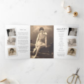 Eenvoudig fotosjabloon voor het begrafenisservicep drieluik uitnodiging (Binnen)