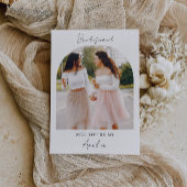 Eenvoudig fotothema bruidsmeisje uitnodiging voors