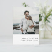 Eenvoudig fotothema bruiloft RSVP Kaartje (Staand voorkant)