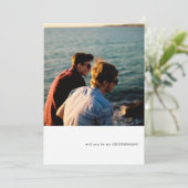 Eenvoudig fotothema Groomsman-voorstel Kaart (Staand voorkant)