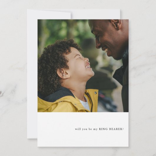 Eenvoudig Fotothema Ringdrager Voorstel Kaart (Voorkant)