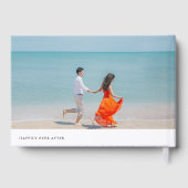 Eenvoudig Fotothema Trouwen Gastenboek (Achterkant)