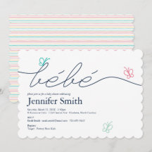 Eenvoudig Frans Bebe Butterfly Baby shower