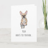 Eenvoudig Frans, Fawn Frans Bulldog Moederdag Kaart (Voorkant)