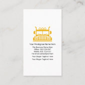 Eenvoudig front Truck Motif Logistics Transporter Visitekaartje (Achterkant)