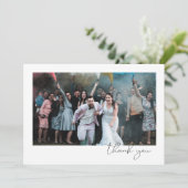 Eenvoudig Fun Script Font Guest Photo Wedding Bedankkaart (Staand voorkant)