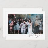 Eenvoudig Fun Script Font Guest Photo Wedding Bedankkaart (Voorkant / Achterkant)