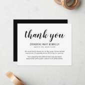 Eenvoudig Funeral Dank u Notitiekaartje (Voorkant / Achterkant in situ)