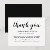 Eenvoudig Funeral Dank u Notitiekaartje (Voorkant / Achterkant)