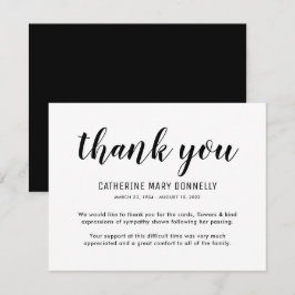 Eenvoudig Funeral Dank u Notitiekaartje