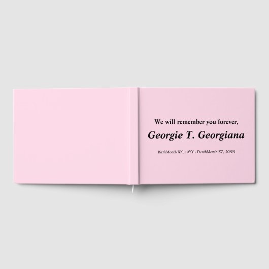 Eenvoudig Funeral Guest Book Gastenboek (Volledig)