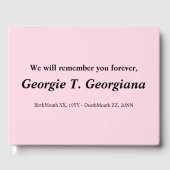 Eenvoudig Funeral Guest Book Gastenboek (Voorkant)