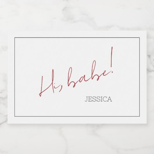 Eenvoudig Galentijns dag minimalistisch chique scr Sparkling Wijnetiket (Enkel label)