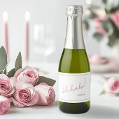 Eenvoudig Galentijns dag minimalistisch chique scr Sparkling Wijnetiket