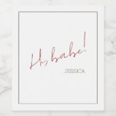 Eenvoudig Galentijns dag minimalistisch chique scr Wijn Etiket (Enkel label)