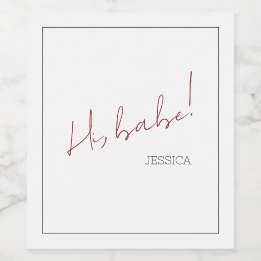 Eenvoudig Galentijns dag minimalistisch chique scr Wijn Etiket (Enkel label)