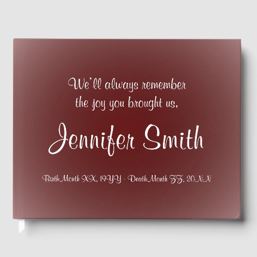 Eenvoudig Gastenboek Begrafenissympathie (Voorkant)