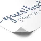 Eenvoudig gastenboek | Dusty Blue elk event teken Poster (Hoek)