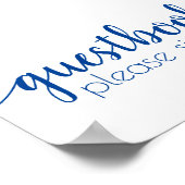 Eenvoudig gastenboek | French Blue elk event teken Poster (Hoek)