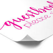 Eenvoudig gastenboek | Hot Pink elk event teken Poster (Hoek)