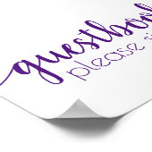 Eenvoudig gastenboek | Royal Paarse Evenemententek Poster (Hoek)