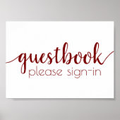 Eenvoudig gastenboek | Snoep Red Script Any Event  Poster (Voorkant)