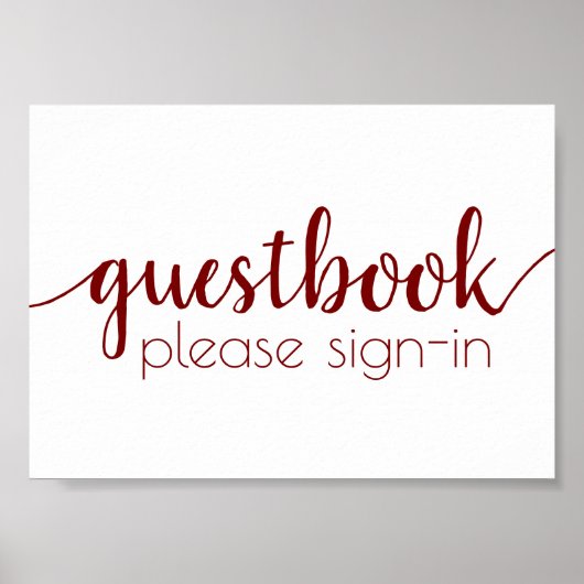 Eenvoudig gastenboek | Snoep Red Script Any Event  Poster (Voorkant)