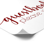 Eenvoudig gastenboek | Snoep Red Script Any Event  Poster (Hoek)