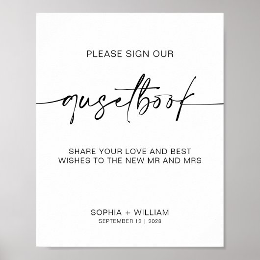 Eenvoudig gastenboek teken | Onderteken ons gasten Poster (Voorkant)
