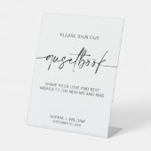 Eenvoudig gastenboek teken | Onderteken ons gasten Reclamebord Met Voetstuk (Voorkant)