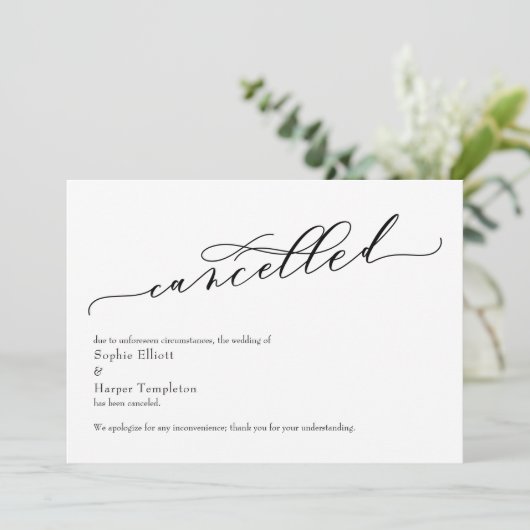 Eenvoudig geannuleerde aankondiging huwelijk (Staand voorkant)
