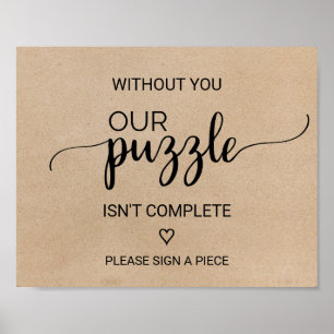 Eenvoudig gebaar voor Faux Kraft Puzzle Poster