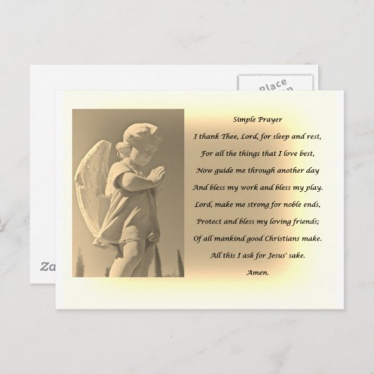 Eenvoudig gebed Briefkaart (Voorkant / Achterkant)