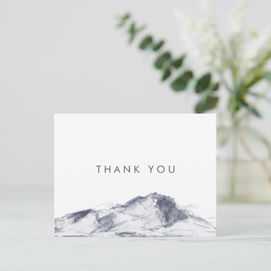 Eenvoudig gebergte Dank u Briefkaart (Staand voorkant)