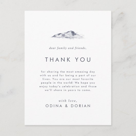 Eenvoudig gebergte Hartelijk dank voor uw Kaart (Voorkant)