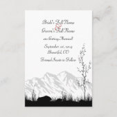 Eenvoudig gebergte, zwart, wit en rood huwelijk save the date (Achterkant)