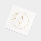 Eenvoudig gebladerte Elegant Monogram Huwelijk Folie Servetten (Links)