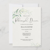 Eenvoudig gebladerte groen repetitie diner kaart (Voorkant)