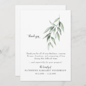 Eenvoudig gebladerte II rouwbegrafenis dank u Bedankkaart (Voorkant / Achterkant)