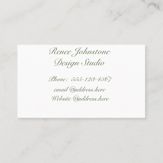 Eenvoudig gebladerte visitekaartje (Achterkant)