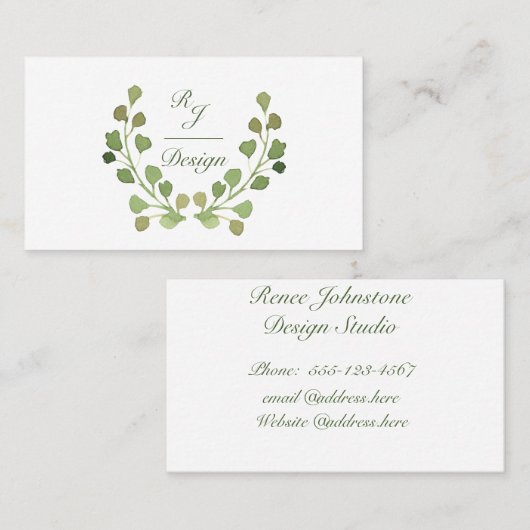 Eenvoudig gebladerte visitekaartje (Voorkant / Achterkant)