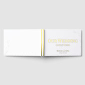Eenvoudig gebladerte Wit Gouden Folie Wedding Gastenboek (Volledig)