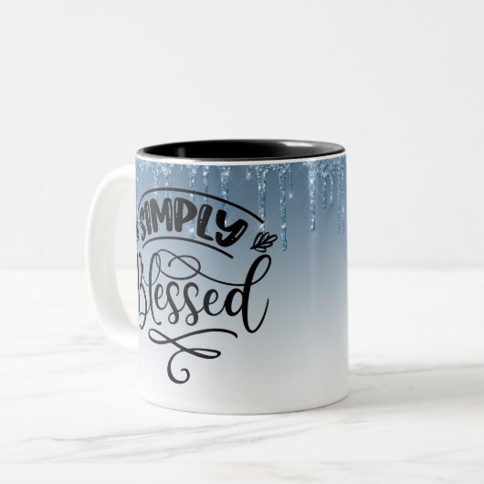 Eenvoudig geblesseerd tweekleurige koffiemok (Voorkant links)