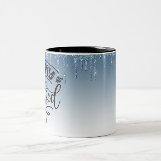 Eenvoudig geblesseerd tweekleurige koffiemok (Center)